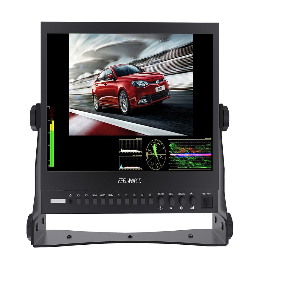 Feelworld P133-9DSW 13.3 inch Broadcast IPS LCD Monitor 3G-SDI/ HDMI with FHD 1920x1080 Waveform Vector Scope Histogram P133-9DSW