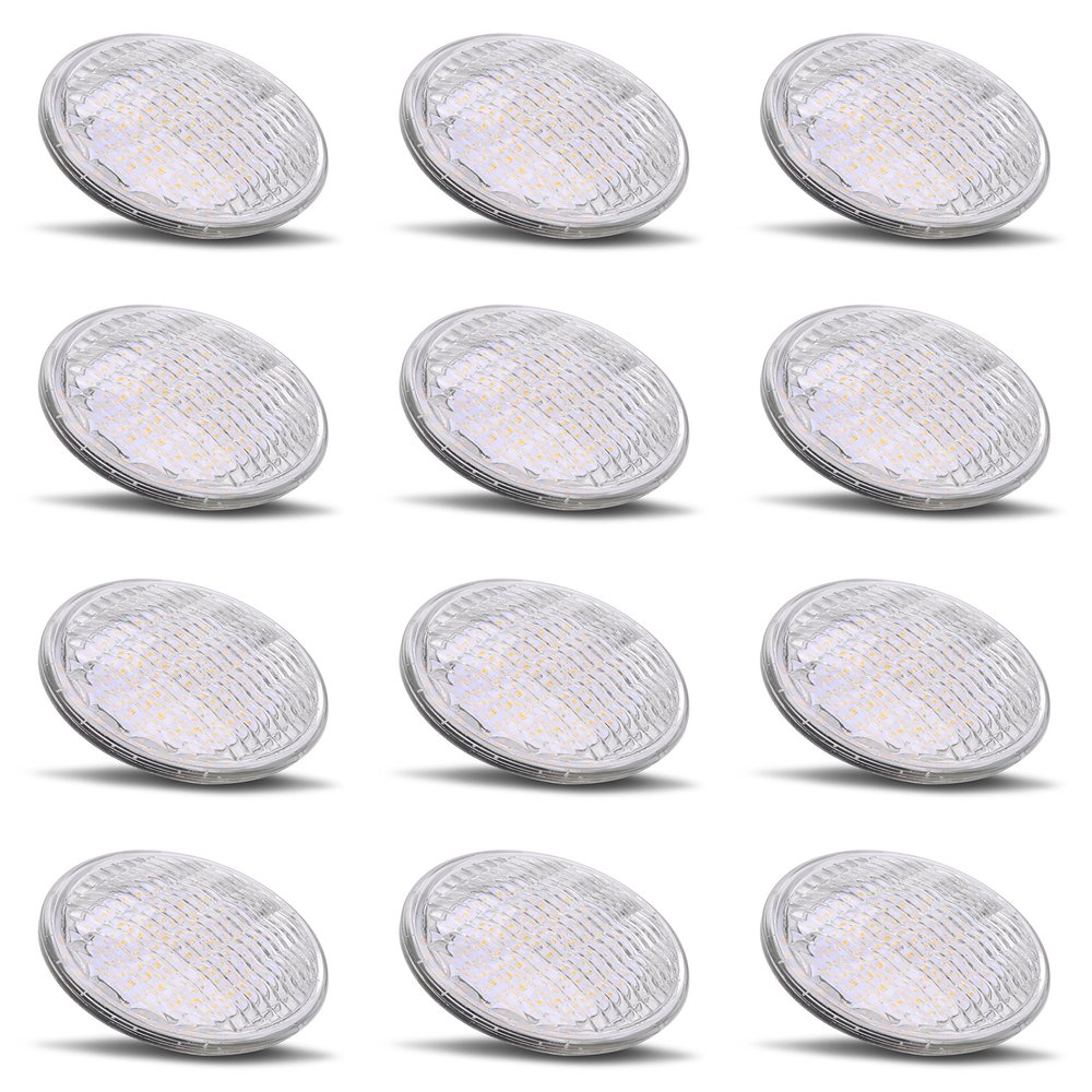 PAR36 LED 6W Light Bulb Outdoor Garden Landscape Lighting Low Voltage 12V AC DC AR111 G53 Underwater Industrial Waterproof IP65 Flood Lamp 2700K Warm White 12 Volt Swimming Pool Lights Value 12 Pack