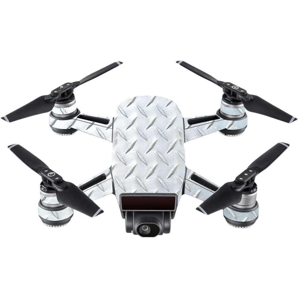 MightySkins Skin Compatible with DJI Spark Mini - Diamond Plate | Protective, Durable, and Unique Vinyl Decal wrap Cover | Easy to Apply, Remove, and Change Styles | Made in The USA