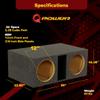 Q Power HD212VL 12 Inch Dual Vented Subwoofer Box, Heavy Duty 2-Hole Extra Large Ported Enclosure with 1-Inch MDF Front, Charcoal Grey Finish view 3