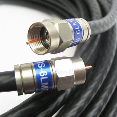 155ft Solid Copper RG6 Cable 18AWG 3Ghz 75 Ohm CL2 in-Wall Use HD Antenna DirecTV Satellite Approved Weather Seal All Brass CONNECTORS UL ETL Cut to Order Assembled in USA by PHAT SATELLITE INTL