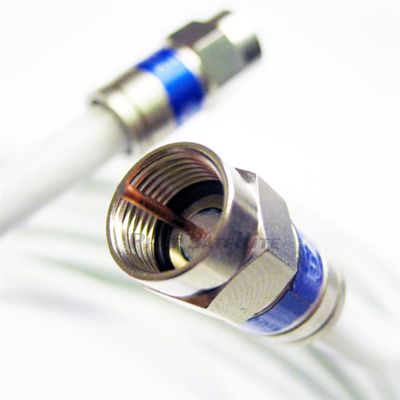 100ft White Outdoor & in Wall Quad Shield RG6 Cable 18AWG 3Ghz 75 Ohm DirecTV Satellite Approve Weather Seal All Brass CONNECTORS UL ETL CL2 Cut to Order Assembled in USA by PHAT SATELLITE INTL