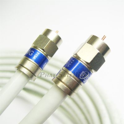 105ft White Solid Copper RG6 Cable 18AWG CORE 3Ghz 75 Ohm CL2 in-Wall Use HD Antenna DirecTV Satellite Approved Weather Seal Brass CONNECTORS UL ETL Assembled in USA by PHAT SATELLITE INTL