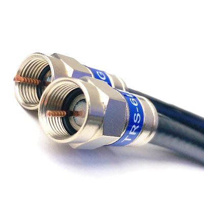 150ft Black 3X Shields Weather Seal Indoor Outdoor RG-6 Coaxial Cable Brass Connector 75 Ohm Satellite TV Broadband Internet Ham Radio OTA HD Antenna Coax Assembled in USA by PHATSAT