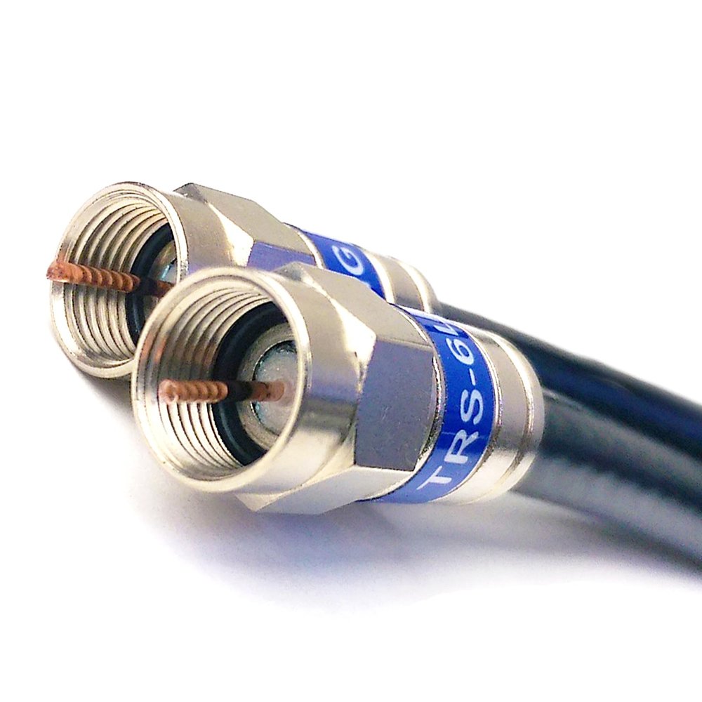 150ft Black 3X Shields Weather Seal Indoor Outdoor RG-6 Coaxial Cable Brass Connector 75 Ohm Satellite TV Broadband Internet Ham Radio OTA HD Antenna Coax Assembled in USA by PHATSAT