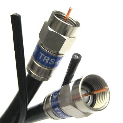 125ft Aerial COAXIAL RG6 Messenger Cable w/Ground Strap UL ETL CM CATV Satellite Audio Video Cable w/Anti CORROSSIVE Weather Seal Brass Connectors Assembled in USA