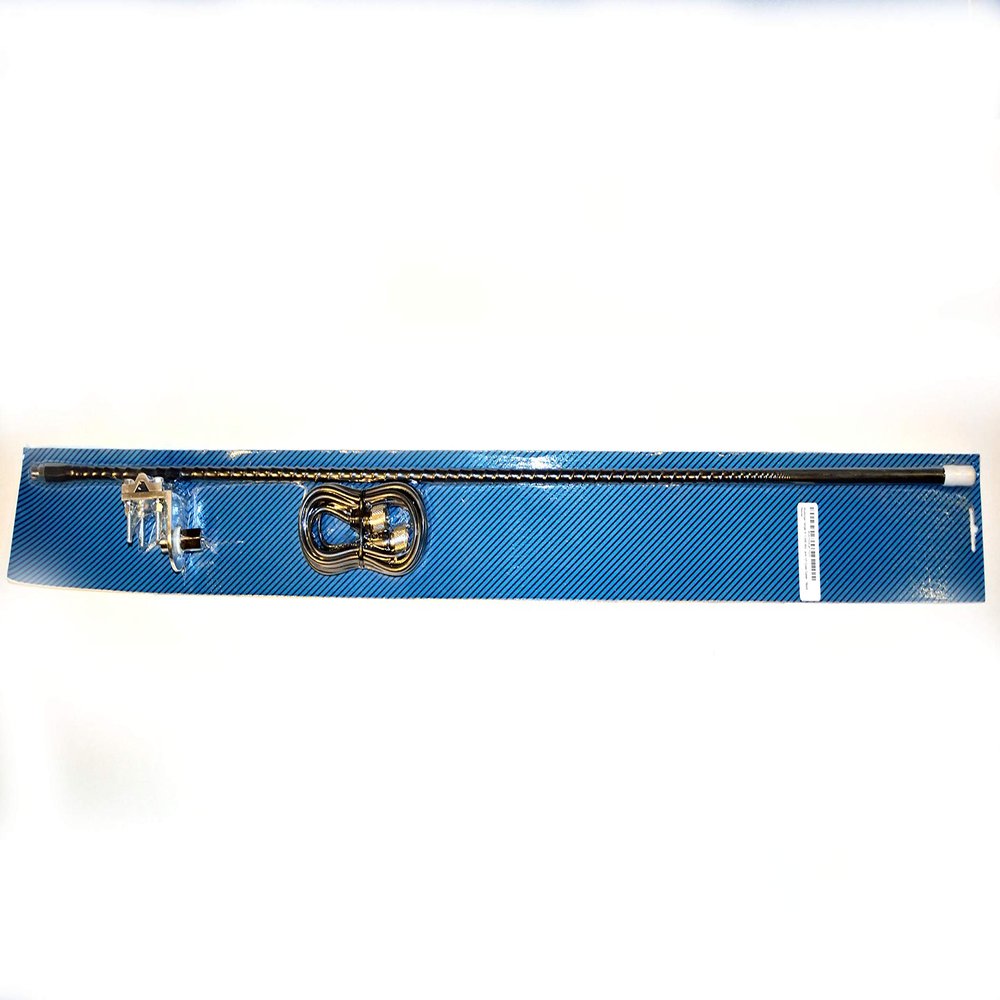 4' CB Radio Antenna Kit - 1,000 Watt with Mirror Mount Single Groove, SO239 Antenna Stud and 12' Coax Cable - Workman FWRV14 Black