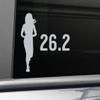 26.2 Marathon Female Vinyl Decal Laptop Car Truck Bumper Window Sticker, 5.5" x 5.5", Gray view 1