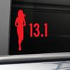 13.1 Half Marathon Female Vinyl Decal Laptop Car Truck Bumper Window Sticker, 5.5" x 5.25", Red view 1
