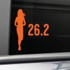 26.2 Marathon Female Vinyl Decal Laptop Car Truck Bumper Window Sticker, 5.5" x 5.5", Orange view 1