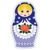 Blue Matryoshka Doll - 5" Vinyl Sticker - for Car Laptop I-Pad - Waterproof Decal view 1