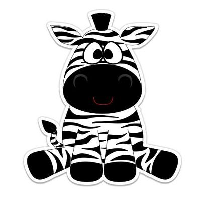 Baby Cute Zebra - 5" Vinyl Sticker - for Car Laptop I-Pad - Waterproof Decal