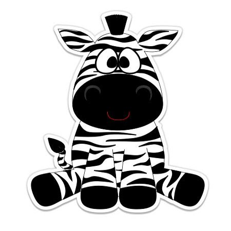 Baby Cute Zebra - 5" Vinyl Sticker - for Car Laptop I-Pad - Waterproof Decal