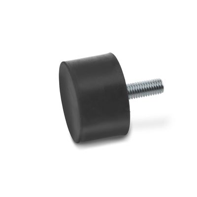 Ganter Standard Elements, GN 352 Bump Stop with Internal Thread, Natural Rubber, Black, GN 352-75-50-M12-S-55