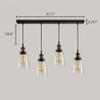 LITFAD Industrial Retro Country Style Clear Glass Island Chandelier Clear Bowl Glass Shade Four Lights Pendant Light Antique Brass & Bronze Finish Ceiling Light view 3
