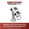 Discount Credit Card Supply Swivel and Tilt First Data FD-35 & Clover FD-40 Terminal Stand, Screw-in and Adhesive (White) view 2