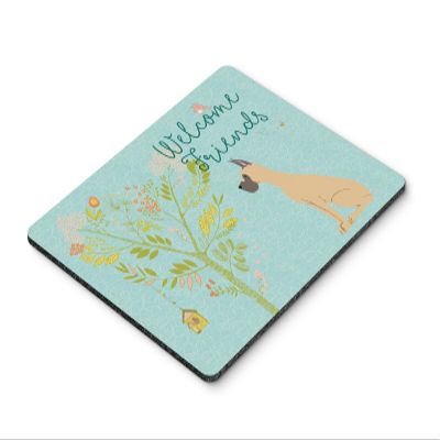 Caroline's Treasures BB7589MP Welcome Friends Fawn Great Dane Cropped Ears Mouse Pad, Hot Pad or Trivet for Home Office Gaming Working Computers Laptop Mouse Mat,Washable Large Mousepad
