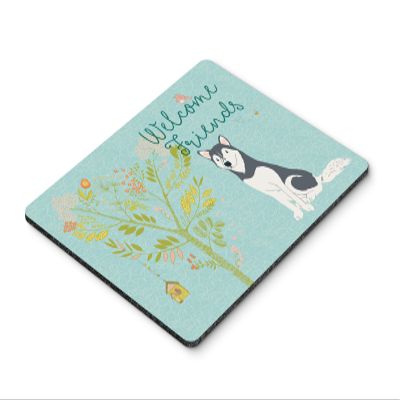Caroline's Treasures BB7594MP Welcome Friends Siberian Husky Mouse Pad, Hot Pad or Trivet for Home Office Gaming Working Computers Laptop Mouse Mat,Washable Large Mousepad