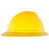 MSA 10167913 V-Gard 500 Full-Brim Hard Hat With Fas-Trac III Ratchet Suspension | Polyethylene Shell, Superior Impact Protection, Self Adjusting Crown Straps - Standard Size in Yellow view 1
