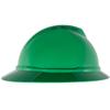 MSA 10168438 V-Gard 500 Full-Brim Hard Hat With 6-Point Fas-Trac III Ratchet Suspension | Polyethylene Shell, Superior Impact Protection, Self Adjusting Crown Straps - Standard Size in Green view 1