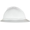 MSA 10167950 V-Gard 500 Full-Brim Hard Hat With 6-Point Fas-Trac III Ratchet Suspension | Polyethylene Shell, Superior Impact Protection, Self Adjusting Crown Straps - Standard Size in White view 1