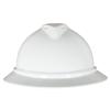 MSA 10167950 V-Gard 500 Full-Brim Hard Hat With 6-Point Fas-Trac III Ratchet Suspension | Polyethylene Shell, Superior Impact Protection, Self Adjusting Crown Straps - Standard Size in White view 4