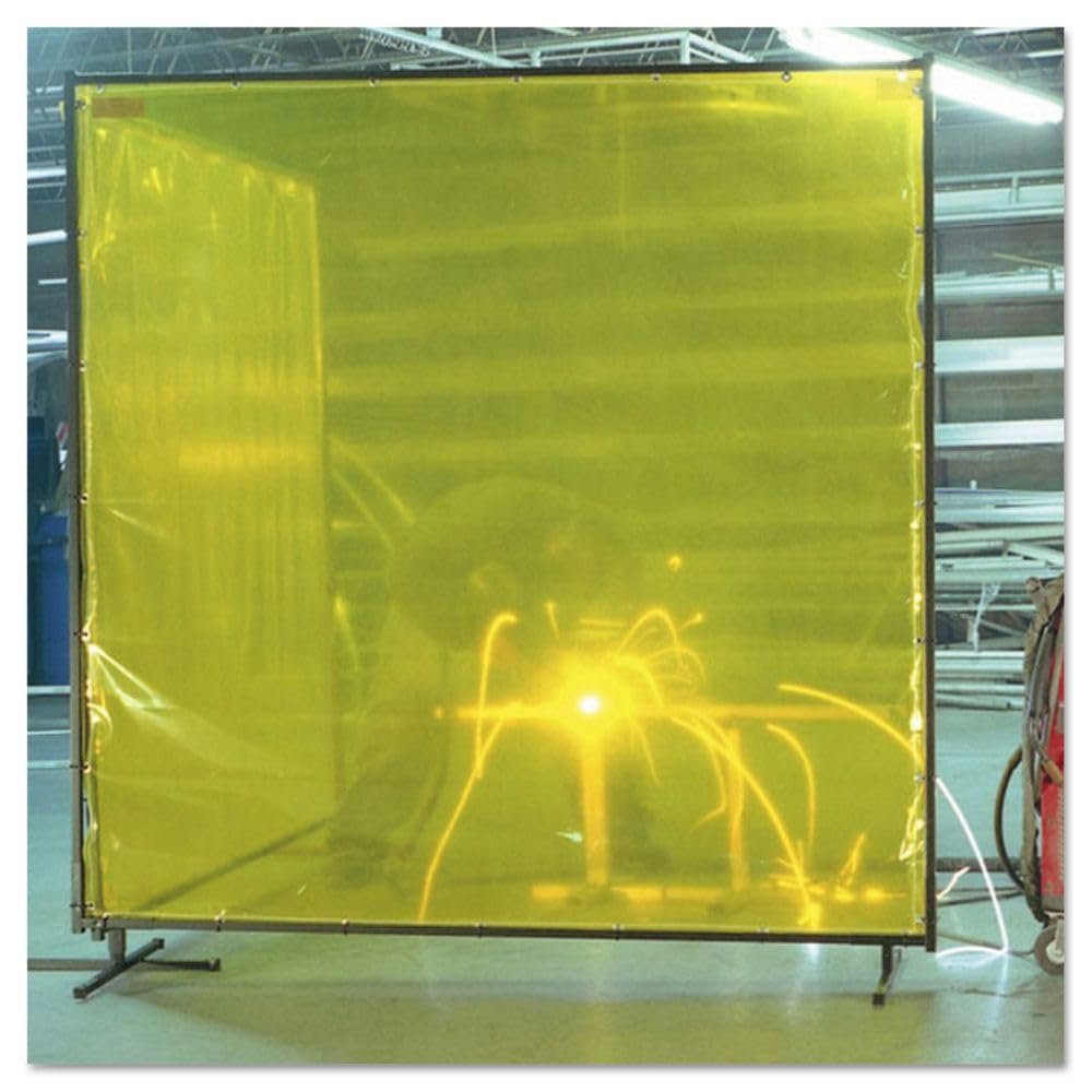 BEST WELDS 902-CURTAIN-6X10-YEL - Welding Curtain, 6ft x 10ft, PVC, Yellow, 14 mil