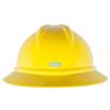 MSA 10167952 V-Gard 500 Full-Brim Hard Hat With 6-Point Fas-Trac III Ratchet Suspension | Polyethylene Shell, Superior Impact Protection, Self Adjusting Crown Straps - Standard Size in Yellow view 1