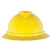 MSA 10167952 V-Gard 500 Full-Brim Hard Hat With 6-Point Fas-Trac III Ratchet Suspension | Polyethylene Shell, Superior Impact Protection, Self Adjusting Crown Straps - Standard Size in Yellow view 4