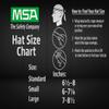 MSA 10168437 V-Gard 500 Full-Brim Hard Hat With 6-Point Fas-Trac III Ratchet Suspension | Polyethylene Shell, Superior Impact Protection, Self Adjusting Crown Straps - Standard Size in Red view 2