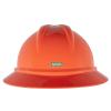 MSA 10168453 V-Gard 500 Full-Brim Hard Hat With 6-Point Fas-Trac III Ratchet Suspension | Polyethylene Shell, Superior Impact Protection, Self Adjusting Crown Straps - Standard Size in Hi-Viz Orange view 4