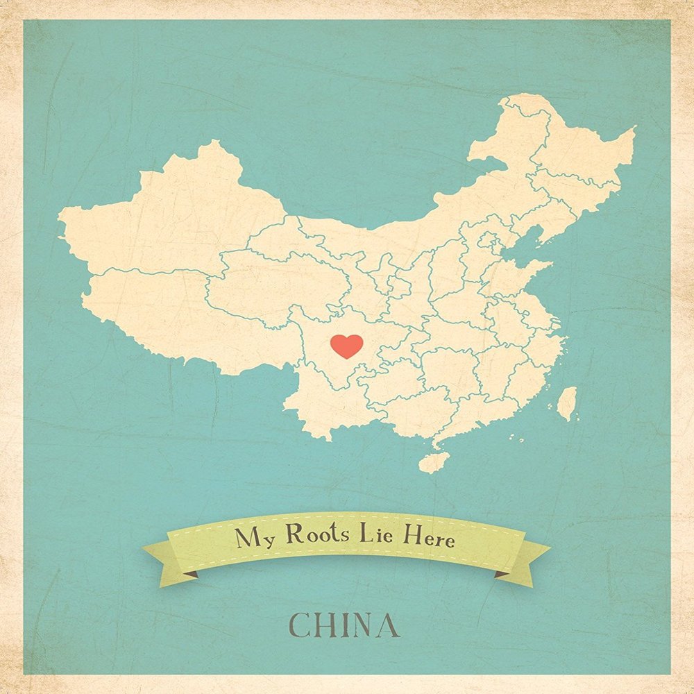 Children Inspire Design Wall Map, My Roots China Personalized Wall Map 16x20 Inch Print, Kid's China Map Wall Art, Wall Art Print, Nursery Decor, Nursery Wall Art
