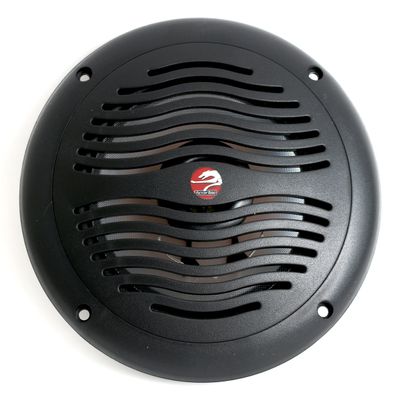 6 1/2" 2-Way Waterproof Black Marine Speaker - 6.5 Inch Integral Grill RV Boat