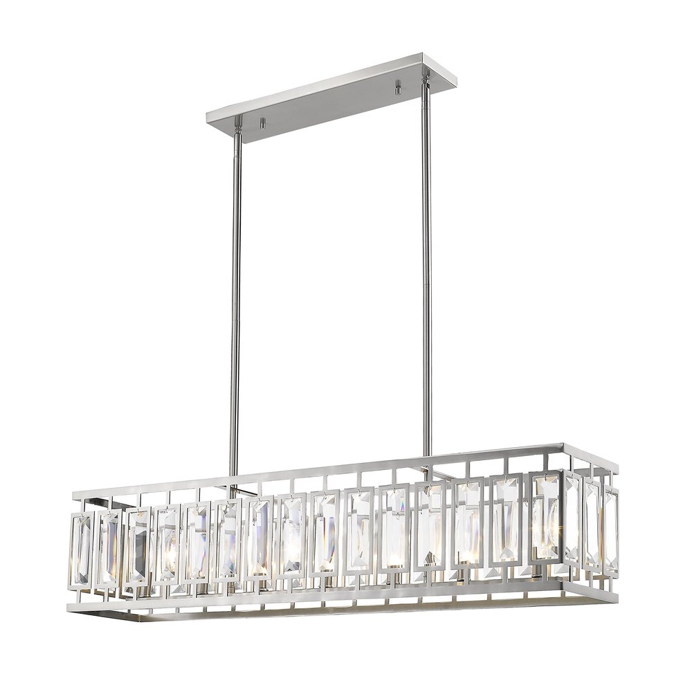 Z-Lite 6006-44BN 7 Light Island/Billiard Light, Brushed Nickel, 8.75x44.00x9.60