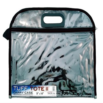 9" x 14" Black Carrying Case w/Handle: Clear Front