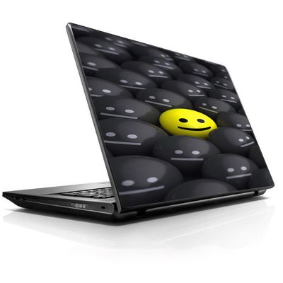 15 15.6 inch Laptop Notebook Skin Vinyl Sticker Cover Decal Fits 13.3" 14" 15.6" 16" HP Lenovo Apple Mac Dell Compaq Asus Acer 1 Yellow Happy Emoji with sad