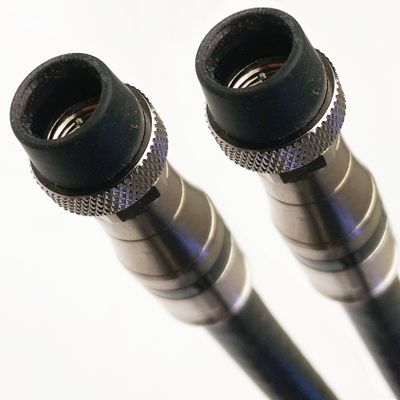 105ft Black 3X Shields 14AWG 75 Ohm Gel Coated Braid Direct Burial RG11 Underground COAXIAL Cable Belden PPC Anti-Corrosive Weather Boot CONNECTORS Cut to Order Assembled in USA