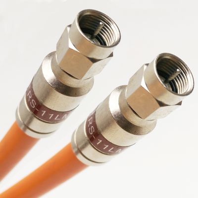 105ft 3X Shields 14AWG 75 Ohm Gel Coated Braid Direct Burial Underground RG-11 Coax HD Cable TV Antenna Weather Seal All Brass CONNECTORS UL ETL Cut to Order Assembled in USA
