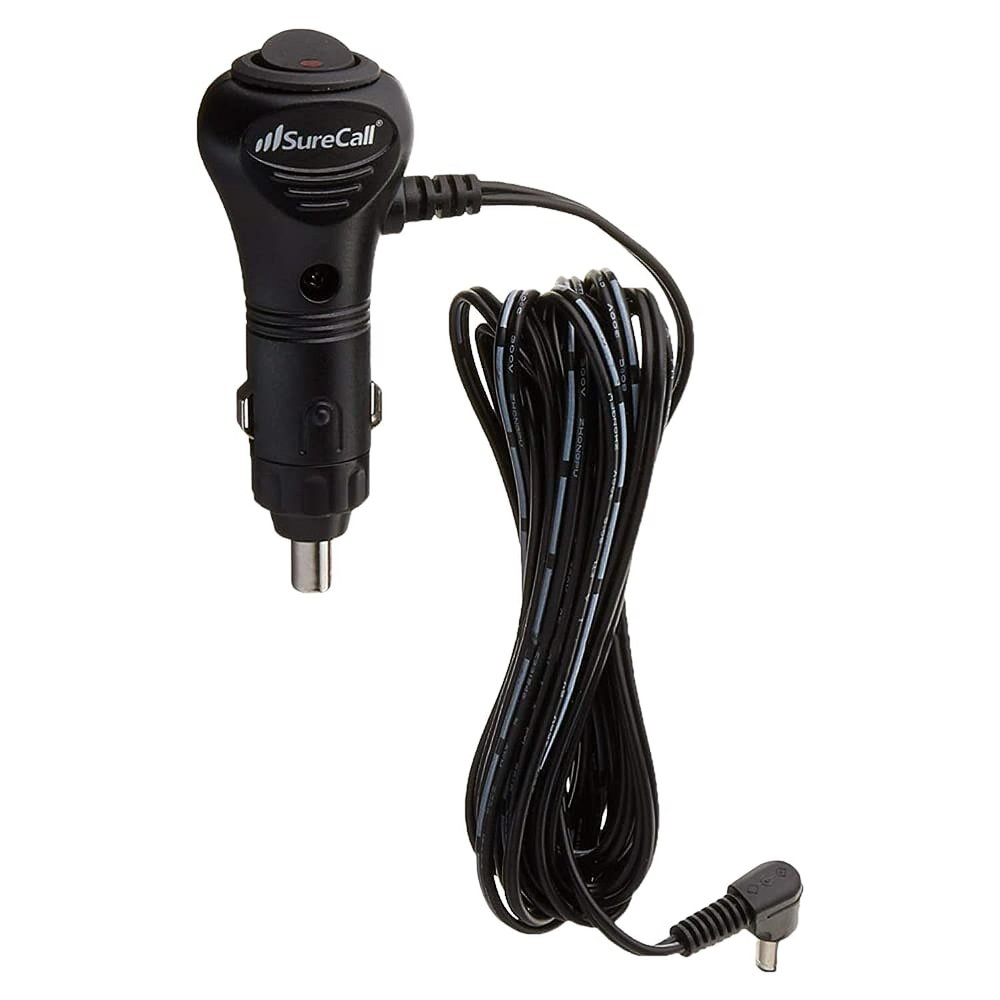 SureCall DC Power Supply for Car, Truck, RV Cell Phone Signal Boosters, 12V 5A Vehicle Power Cord Cable Adapter - Black