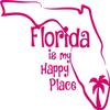 Florida is My Happy Place Beach Vinyl Decal Laptop Car Window Wall Decor Sticker (14", White) view 2