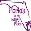 Florida is My Happy Place Beach Vinyl Decal Laptop Car Window Wall Decor Sticker (14", White) view 3