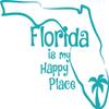Florida is My Happy Place Beach Vinyl Decal Laptop Car Window Wall Decor Sticker (14", White) view 4