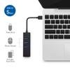 Cable Matters 4-in-1 USB Hub with Ethernet, Support Gigabit Network (USB 3.0 Hub Ethernet) with 10/100/1000Mbps Network, 3X 5Gbps USBA Ports in Black view 4