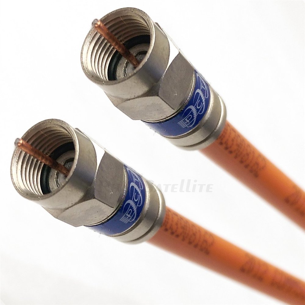 10ft 3Ghz Direct Burial Underground RG6 COAXIAL Cable 18AWG Gel Coated Braid Weather Seal All Brass CONNECTORS UL ETL DIRECTV Digital HD Satellite Cut to Order Assembled in USA