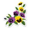 Pansies - 3" Vinyl Sticker - for Car Laptop I-Pad Phone Helmet Hard Hat - Waterproof Decal view 1
