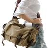 [Upgraded] Vintage Canvas Messenger Bag 13 15.6 17 inches Large Book Laptop Shoulder Bag Women Men New (Beige, Medium) view 1
