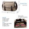[Upgraded] Vintage Canvas Messenger Bag 13 15.6 17 inches Large Book Laptop Shoulder Bag Women Men New (Beige, Medium) view 4