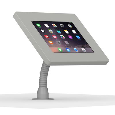 VidaMount Light Grey Home Button Covered Enclosure and Flexible Desk/Wall Surface Mount [Bundle] Compatible with iPad 2/3/4