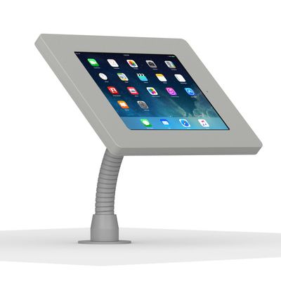 VidaMount Light Grey Home Button Covered Enclosure and Flexible Desk/Wall Surface Mount [Bundle] Compatible with iPad 9.7 (5th / 6th Gen), Pro 9.7", Air 1/2