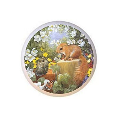 Squirrels - DECORATIVE Glossy CERAMIC Cupboard Cabinet PULLS Dresser Drawer KNOBS